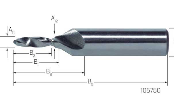 PRECITOOL阶梯钻头 PREMUS，用于芯孔定心的高速钢，圆柱柄